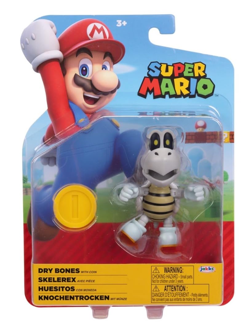 Jakks Super Mario Dry Bones with coin 10cm figure