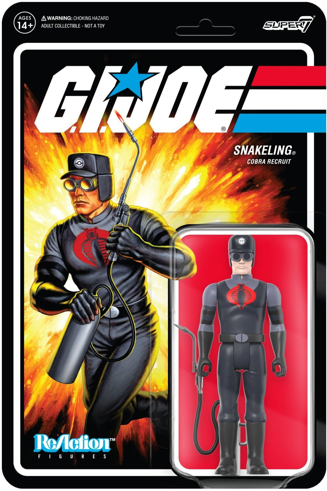 G.I. Joe ReAction Figures Wave 3 Cobra Snakeling Factory Worker Clean-Shaven (Pink)