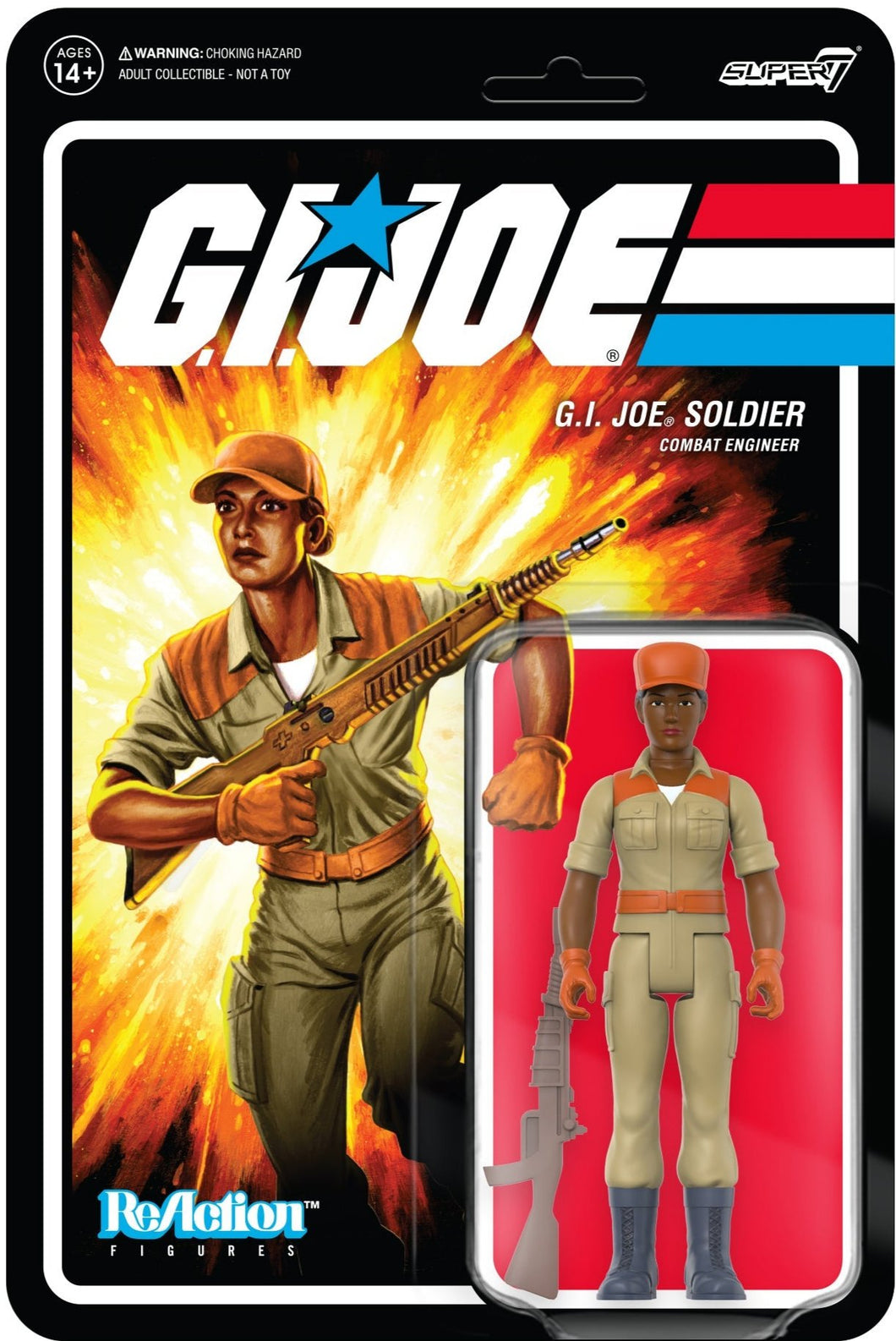 G.I. Joe ReAction Figures Wave 3 Female Combat Engineer Bun Hair (Brown)