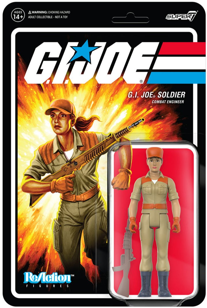 G.I. Joe ReAction Figures Wave 3 Female Combat Engineer Ponytail Hair (Tan)