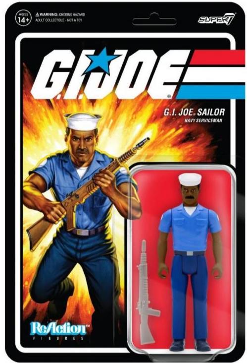 G.I. Joe ReAction Action Figure Wave 2 - Navy Sailor Blueshirt with Moustache (Dark Brown)