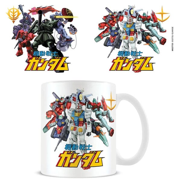 Gundam mech mash up mug