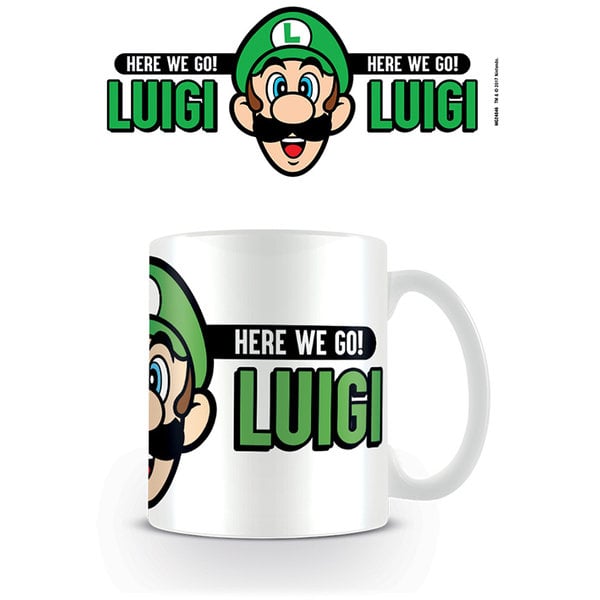 Super Mario here we go Luigi mug