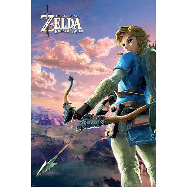 The legend of Zelda Breath of the wild Hyrule scene landscape Maxi poster 61 x 91cm