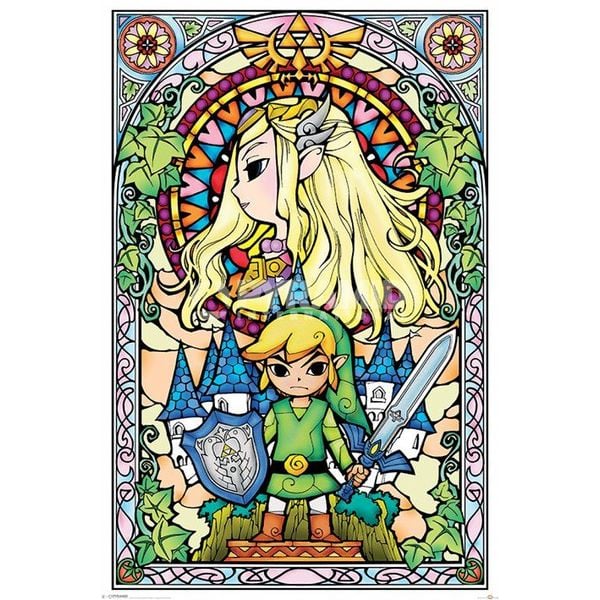 The legend of Zelda Stained glass Maxi poster 61 x 91cm