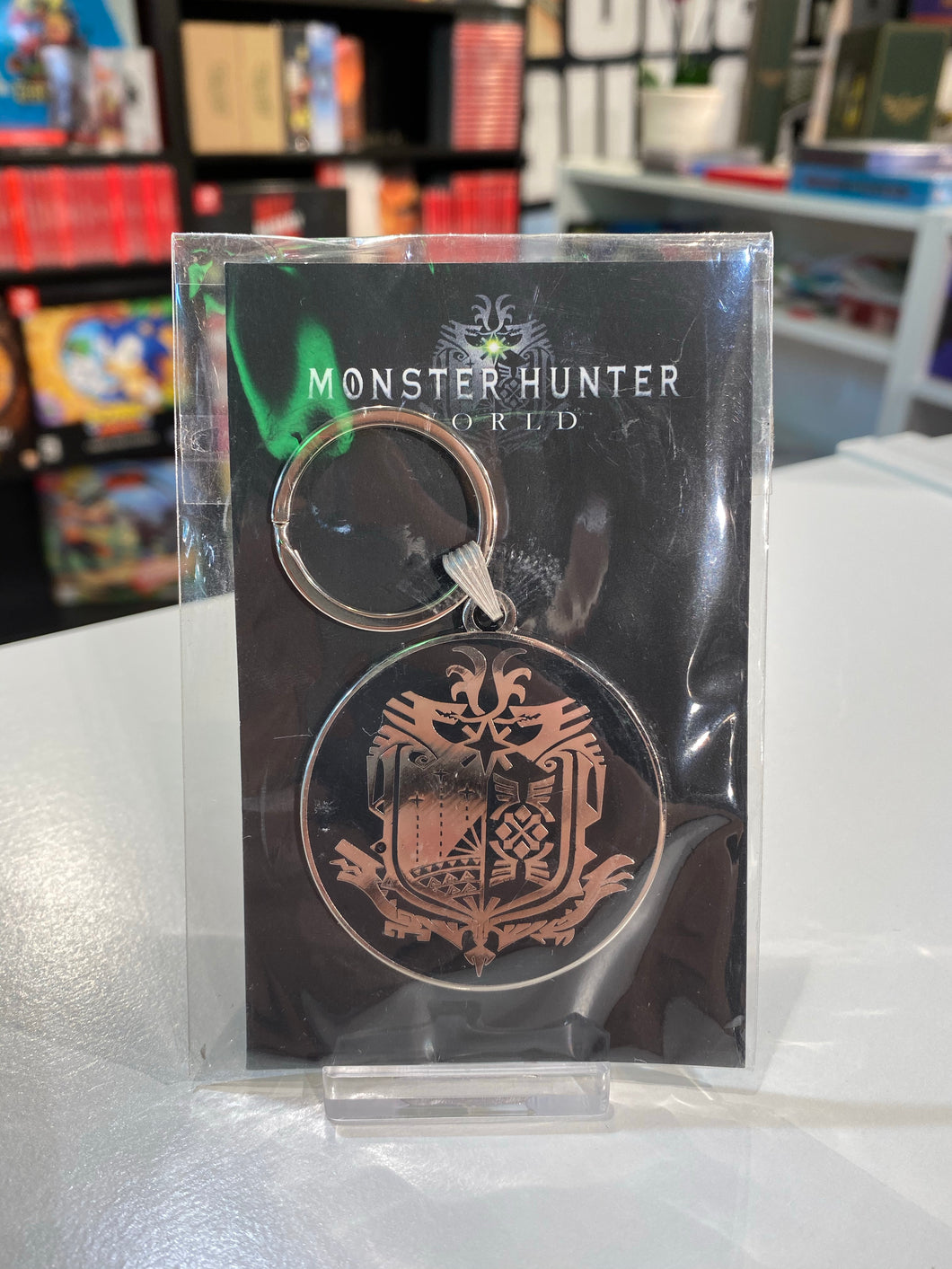 Monster hunter world metal keyring